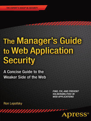 cover image of The Manager's Guide to Web Application Security
